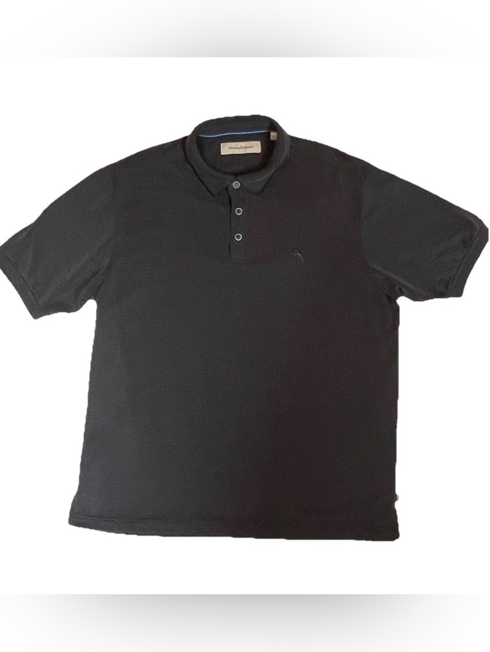 Tommy Bahama Short Sleeve Shirt-Men's Large-Dark Gray-Textured Modal Blend Polo - Picture 2 of 16